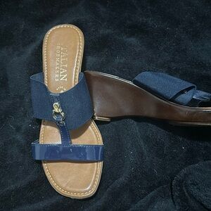 Navy wedge sandal